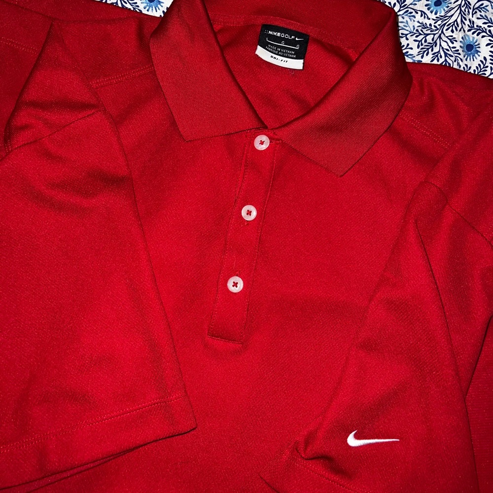 Red Nike gold shirt